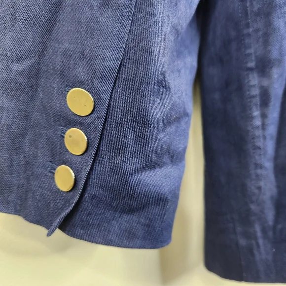 Vince Mens Linen Cotton Blend Navy Blue Double Button Single Vent Blazer XXL - Picture 7 of 9